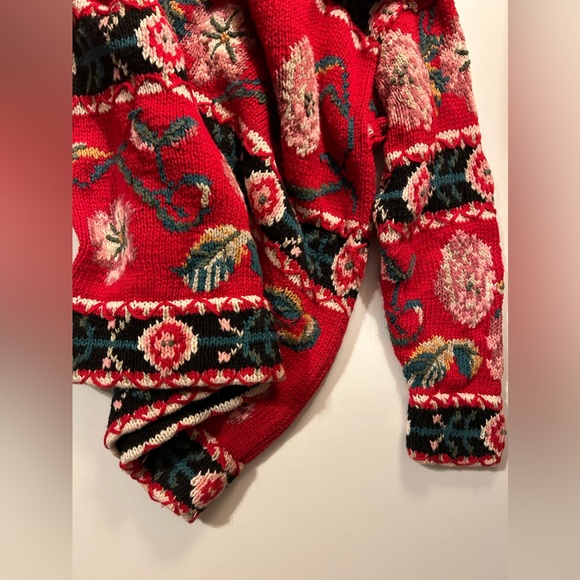 Vintage Thick cotton hand knit festive Express Internationale sweater - Picture 5 of 8